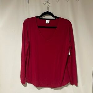 NWT SOMA Women's V Neck Long Sleeve Top Medium